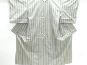 縞模様織出し手織り紬着物